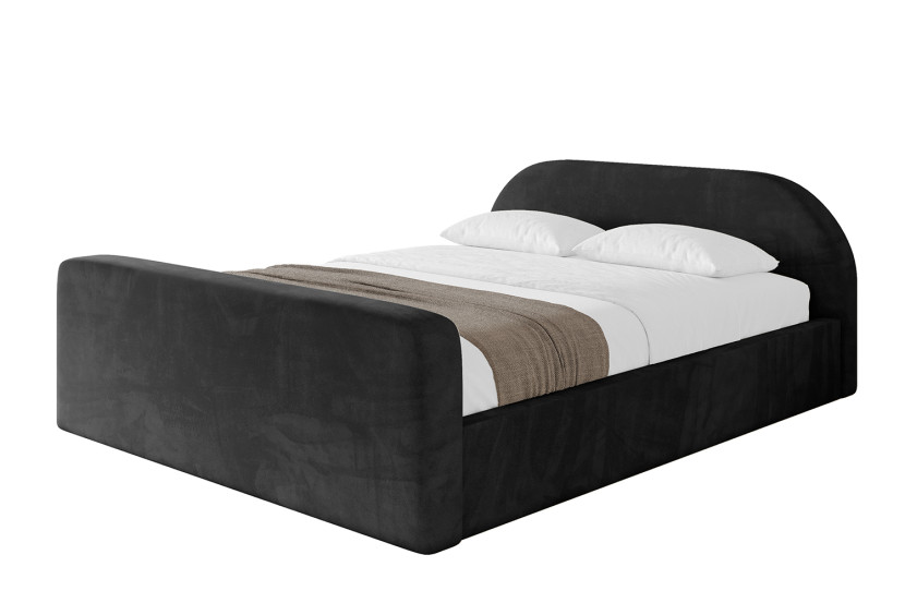Łóżko tapicerowane bez materaca + pojemnik TIVO-v1-Z-180x200 cm Czarny 862015