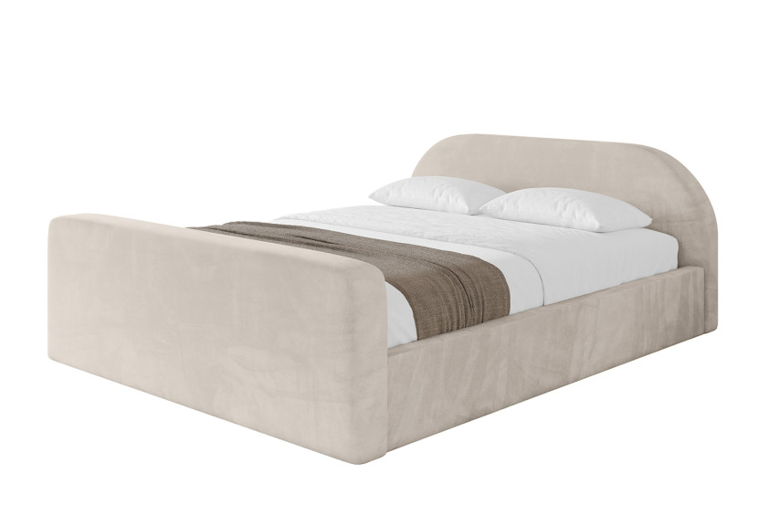 Łóżko tapicerowane bez materaca + pojemnik TIVO-v1-Z-200x200 cm Beżowy 862022