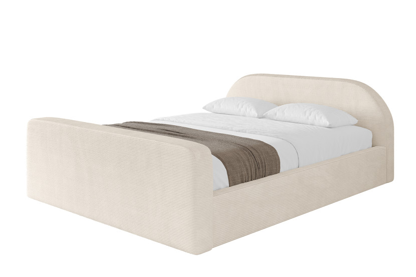 Łóżko tapicerowane bez materaca + pojemnik TIVO-v1-Z-200x200 cm Beżowy 862498
