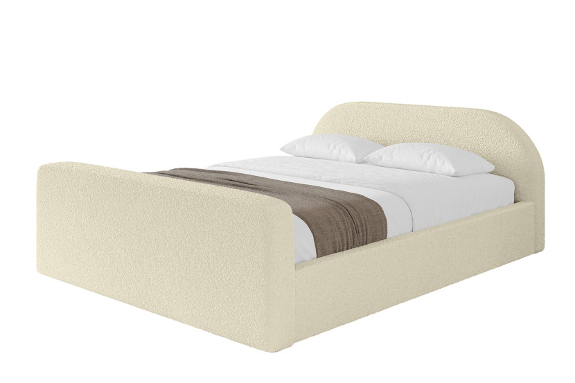 Łóżko tapicerowane bez materaca + pojemnik TIVO-v1-Z-200x200 cm Beżowy 862006