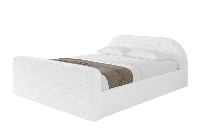 Łóżko tapicerowane bez materaca + pojemnik TIVO-v1-Z-200x200 cm Biały 862092