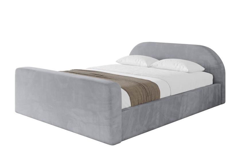 Łóżko tapicerowane bez materaca + pojemnik TIVO-v1-Z-200x200 cm Jasnoszary 862314