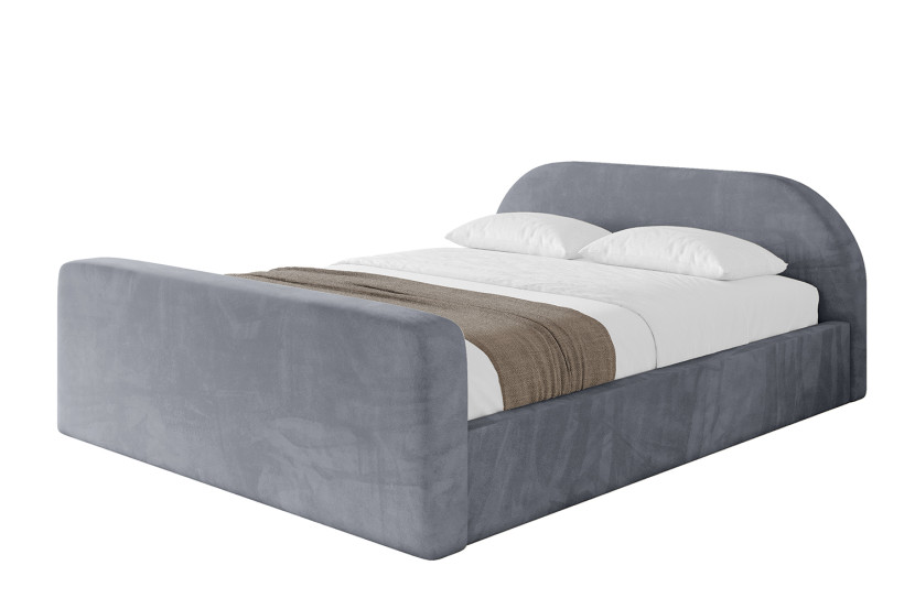 Łóżko tapicerowane bez materaca + pojemnik TIVO-v1-Z-200x200 cm Szary 863388
