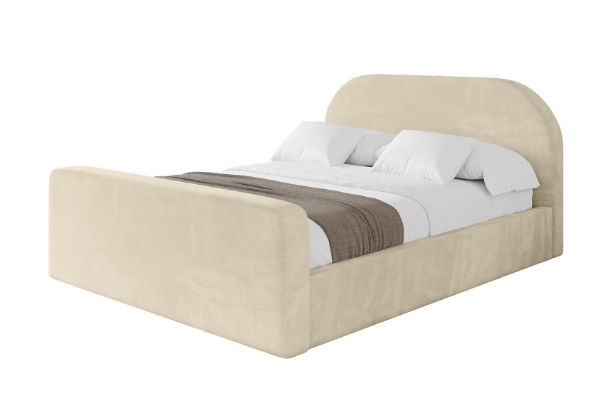 Łóżko tapicerowane bez materaca + pojemnik TIVO-Z-120x200 cm Beżowy 863392