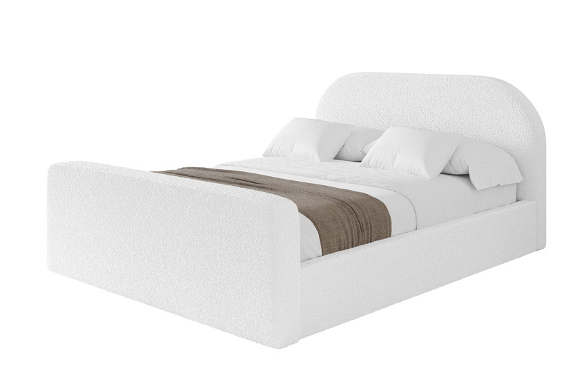 Łóżko tapicerowane bez materaca + pojemnik TIVO-Z-140x200 cm Biały 863058