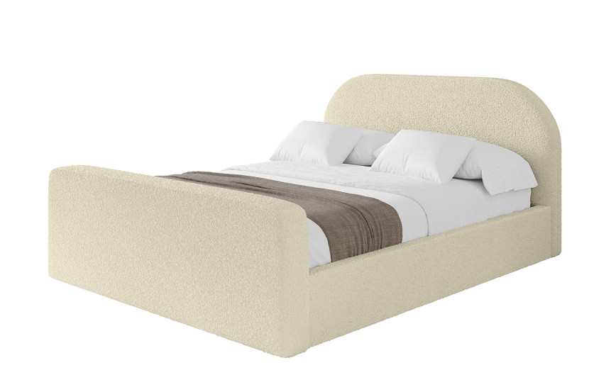 Łóżko tapicerowane bez materaca + pojemnik TIVO-Z-160x200 cm Beżowy 863165