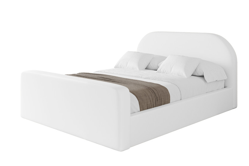 Łóżko tapicerowane bez materaca + pojemnik TIVO-Z-200x200 cm Biały 863022
