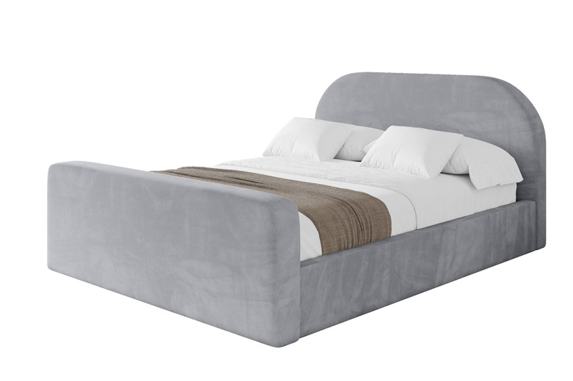 Łóżko tapicerowane bez materaca + pojemnik TIVO-Z-200x200 cm Jasnoszary 862315