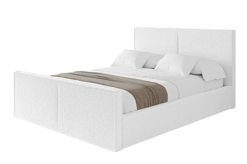 Łóżko tapicerowane bez materaca + pojemnik VANTO-Z-180x200 cm Biały 831400