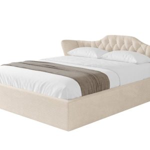 Łóżko tapicerowane bez materaca + pojemnik ZORA-v1 – 200×200 cm Beżowy 862321 Łóżko tapicerowane bez materaca + pojemnik ZORA-v1 – 200×200 cm Beżowy 862321