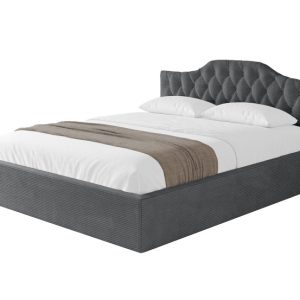 Łóżko tapicerowane bez materaca+pojemnik FALIO-v1 -160×200 cm Ciemnoszary 869644