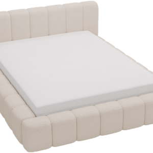Łóżko tapicerowane boucle 160×200 Bolonia, stelaż metalowy – Beżowy 1052083