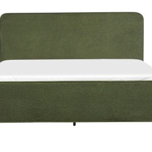 Łóżko tapicerowane boucle 160×200 cm zielone 436409
