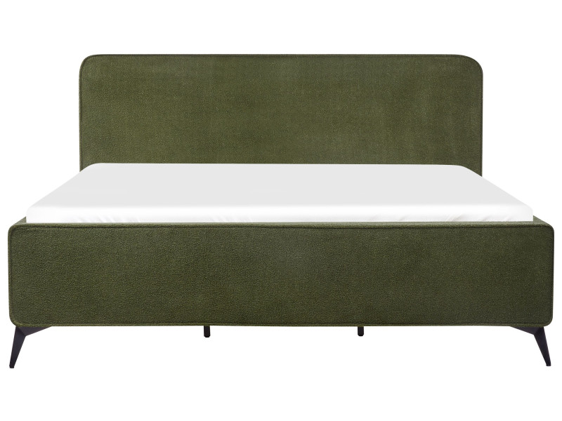 Łóżko tapicerowane boucle 180x200 cm zielone 436411