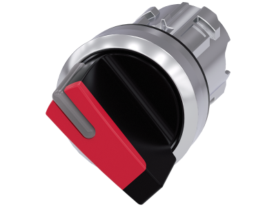 Przełącznik obrotowy, podświetlany, 22 mm, okrągły, metal, błyszczący, czerwony | 3SU1052-2BF20-0AA0